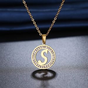 New Gold filled Stainless Steel letter S Necklace